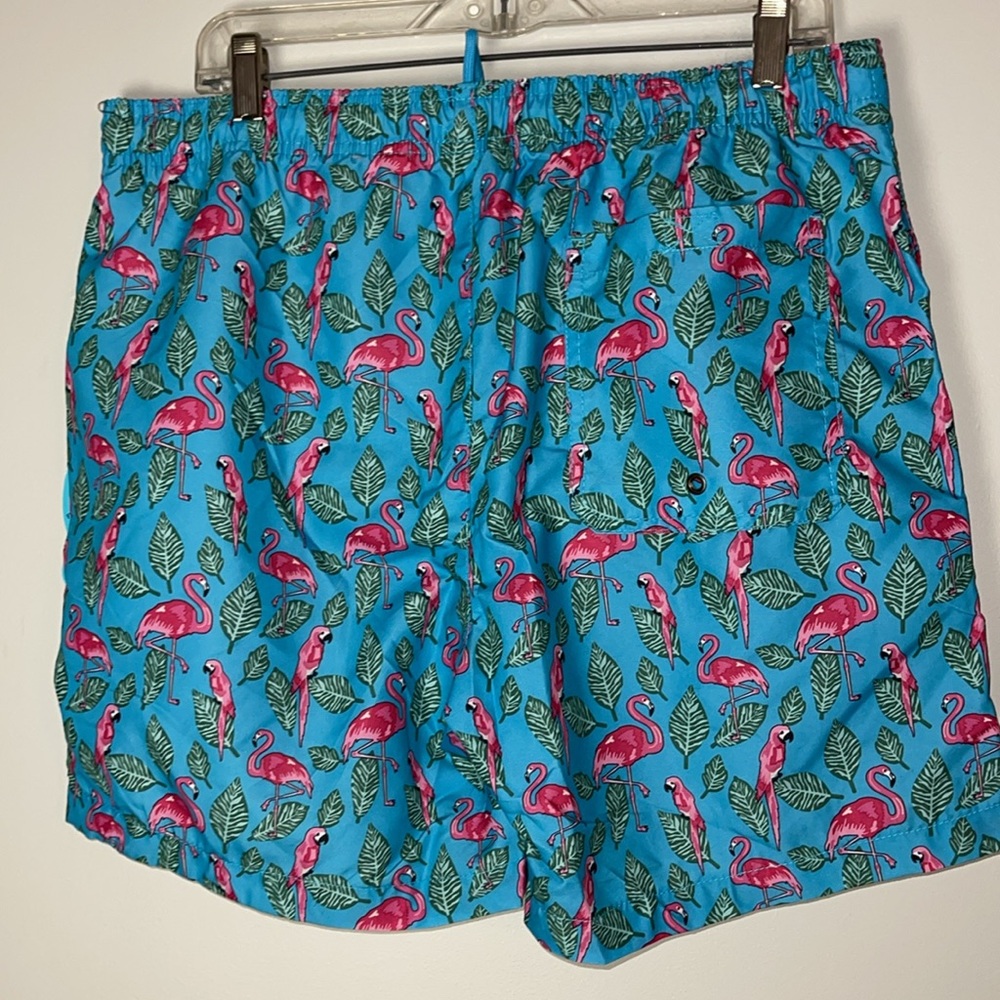 NEW Beach Bros. Large Blue Flamingo Swim Trunks - Picture 6 of 6